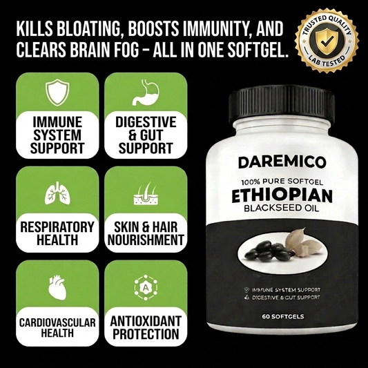 DAREMICO - NUTRIENT ETHIOPIAN BLACK SEED OIL - IMMUNITY. GUT HEALTH. ENERGY. CLARITY. INFLAMMATION. ALL IN ONE.