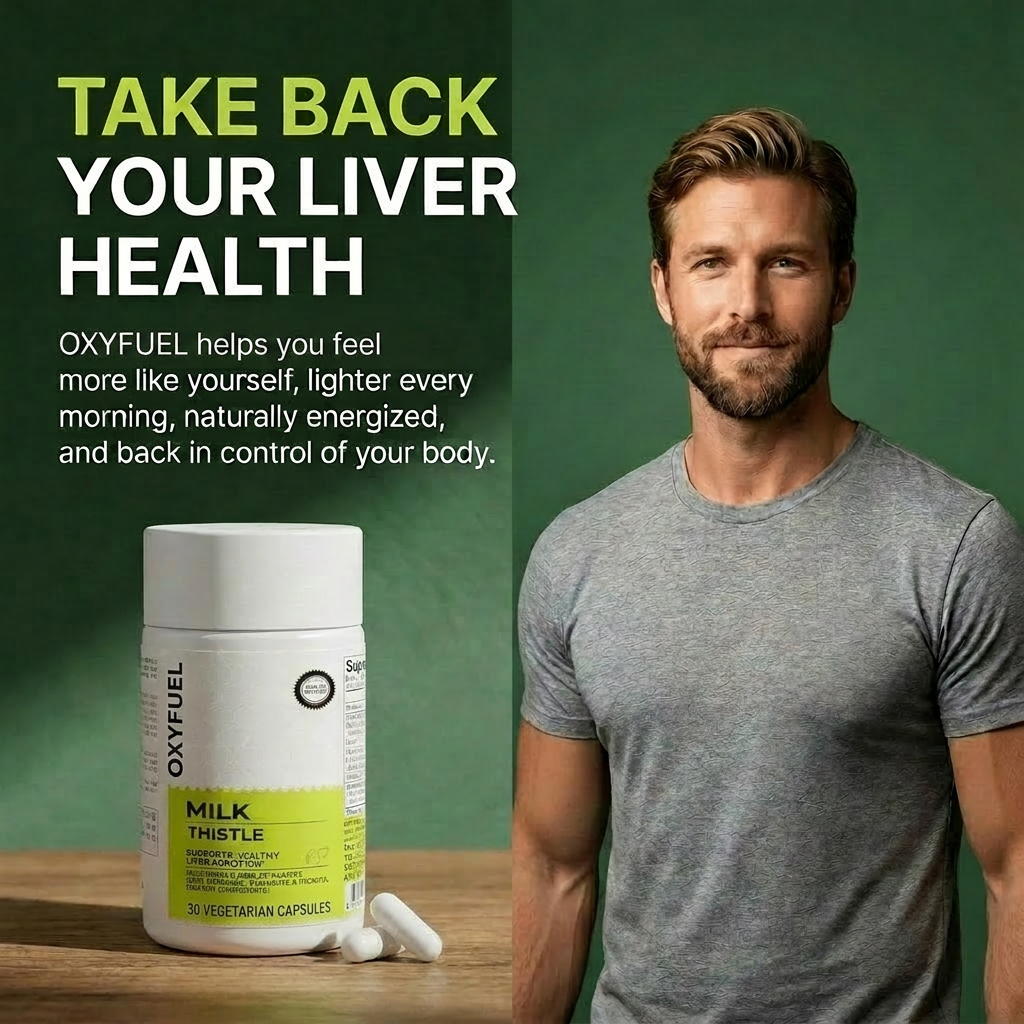 OxyFuel Liver Support Capsules – Silymarin Milk Thistle 300mg + Vitamin C & Inositol