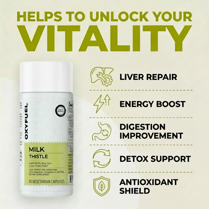 OxyFuel Liver Support Capsules – Silymarin Milk Thistle 300mg + Vitamin C & Inositol