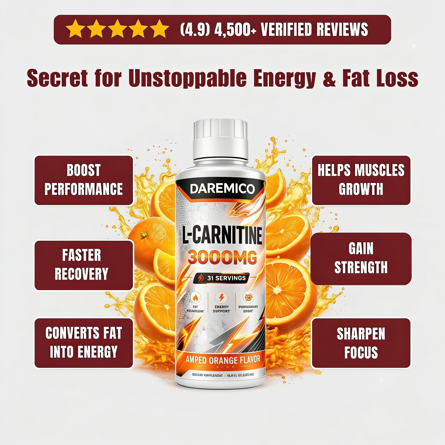 DAREMICO™ LIQUID L CARNITINE ENERGY & FAT LOSS
